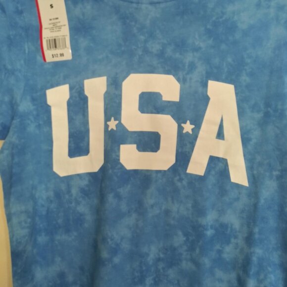 Celebrate It Blue Tie-Dye USA Graphic Tee Shirt Size:Small - Picture 6 of 6